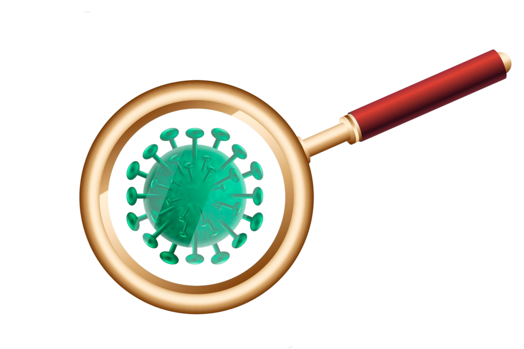 Avrupa’da Batı Nil Virüsü Sezonu Hareketlendi 6 realistic coronavirus cell look through magnifying glass background